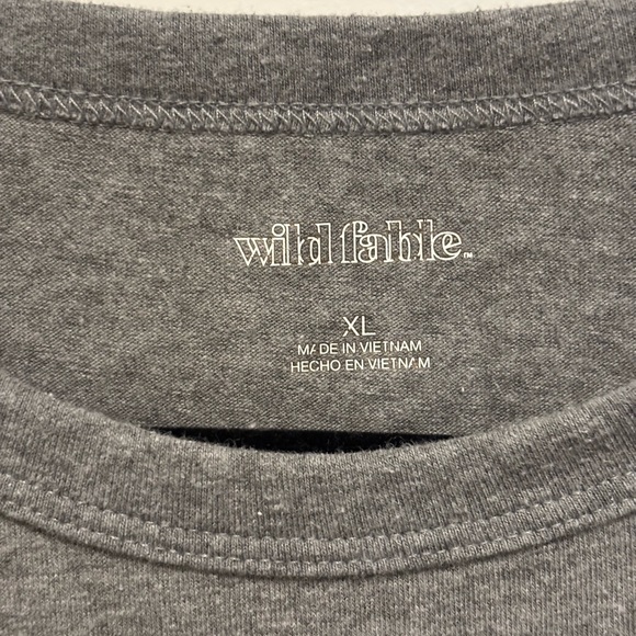 Wild Fable Gray Short-Sleeve Crop Tee – Soft Stretch, Everyday Basic - Picture 4 of 4